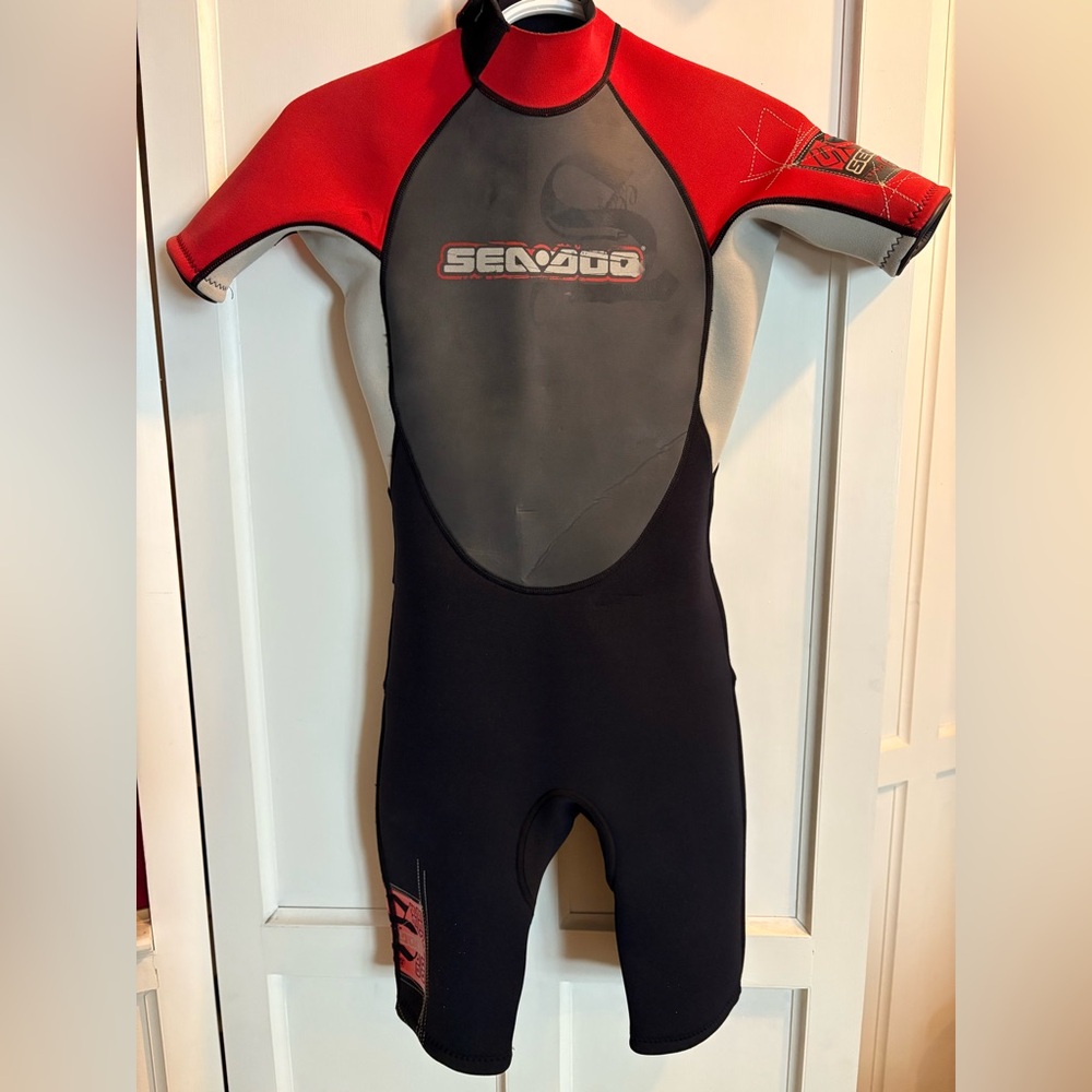 Kids Swim Wetsuit - Red and Black